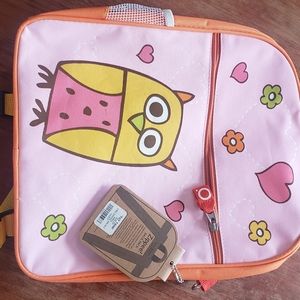 Zippee orange and pink owl backpack